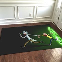 rick and morty rug, cartoon rug, tv series rug, popular rug, home decor rug, modern rug, gift rug, christmas gift rug