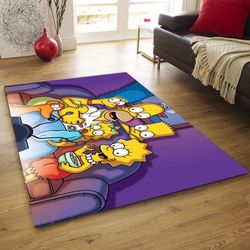 the simpsons rug , animation rug, family rug, popular rug, home decor rug, modern rug, gift rug, christmas gift rug