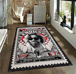 Dude Rug,lebowski Rug,big Man Rug,theatre Rug,movie Theme Rug, Fan Rug,gift For Him, Area Rug, Living Room Rug