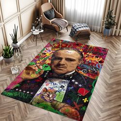 god father rug, don corleone rug, mafia theme rug, brando theme rug, cool rug, salloon rug, area rug,cool room rug