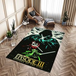 Starwars Rug, Star Wars Rug, Darth Vader Rug, Lightsaber Rug, Kids Room Rug, Personalized Gift, Home Rug, Collection Rug