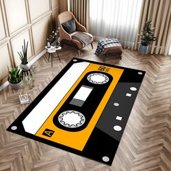 Tape Rug, Cassette Rug, Music Rug, Musician Room Rug, Living Room Rug, Retro Theme Rug, Personalized Gift, Floor Rug