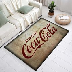 retro rugs, nostalgic rugs, coca cola rugs, cola written rugs, coke rugs, cola bottle, coke cap rugs, drink pattern rugs