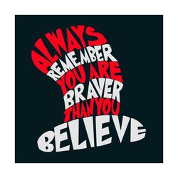 braver than you believe svg, dr seuss svg, braver svg, believe svg, dr seuss hat svg, cat in the hat svg, dr seuss gifts