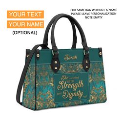 Personalized Leather Bag Custom Name Handbag, Christian Leather Bag Bible Handbag, Personalized Gift