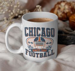 chicago vintage style coffee mug, trendy retro style football mug