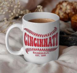 vintage cincinnati reds mug, cincinnati baseball coffee mug