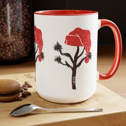 santa hat joshua tree holiday christmas  coffee mug, vintage joshua tree mug, california national park