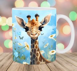 baby giraffe mug, 11oz and 15oz mug, mug design