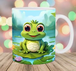 cute baby frog mug, 11oz 15oz mug, mug design