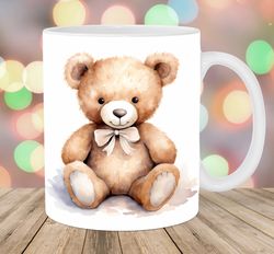teddy bear mug, 11oz 15oz mug, mug design