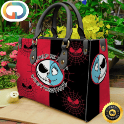 Jack Skellington I Could Be Your Worst Nightmare Women Leather Bag