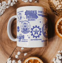 helldivers liber-tea mug, morning cup of liber-tea, helldivers taste democracy, ceramic cup, gift for her, gift for him