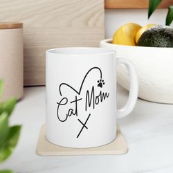 cat mom heart, mothers day gift, mothers day, gift for mom