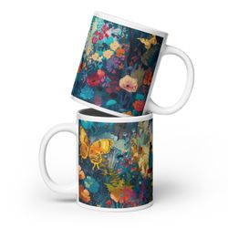 forest picnic fantasy art mug - 3 sizes available - wraparound painting - sturdy ceramic