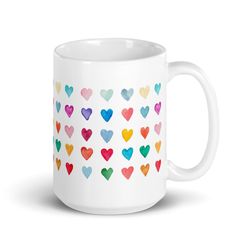 heart mug hearts watercolor style heart mug cute hearts mug love