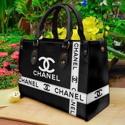 chanel black women leather handbag, chanel leather handbag, black chanel leather handbag