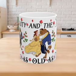 beauty and the beast, 11oz mug, beauty and the beast mug, beast, belle, love, birthday girl, wife gifts mug