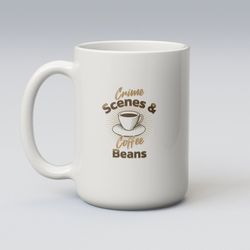 crime scenes and coffee beans ceramic mug