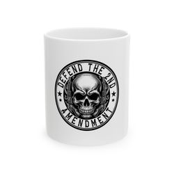 defend the 2nd amendment mug, ceramic coffee mug, gun rights gift mug