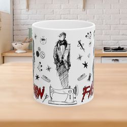 fashion, villain 11oz mug, punk mug, cruella gift, gothic mug, fashion lover, sketch mug, grunge mug, gen x gift mug