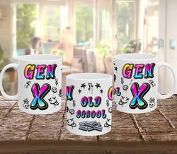 generation x, generation x 11oz mug, punk mug, graffiti mug, sketch mug, grunge mug, gen x gift, punk rock mug