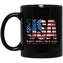 maga funny trump felon 2024 mug, making america great again mug, one conviction at a time mug, trump mug