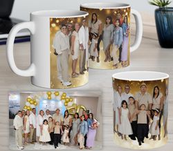 personalized family photo coffee mug, 11oz mug, custom reunion photo mug, personalized mug, 50th anniversary mug