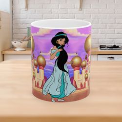 princess jasmine, 11oz mug, princess jasmine mug, custom, genie, abu, rajah, birthday girl, wife gifts, christmas day