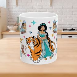princess jasmine, 11oz mug, princess jasmine mug, custom, genie, abu, rajah, birthday girl, wife gifts, mothers day