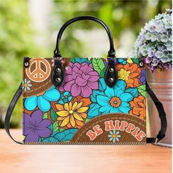 hippie handbag, hippie flower bag, flower child bag, 60s style handbag, flower handbag, 60s flower child bag, remember