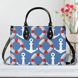 nautical design handbag, gift for boaters, lake life handbag, cruise travel purse, ladies boating bag, pontoon life bag