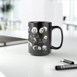 panda mug, cute bear coffee mug, kawaii panda mug, panda gift for her under 20 dollars, wildlife animal
