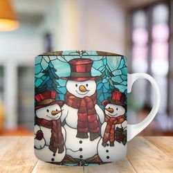 3d snowman with hat winter mug, 11oz and 15oz mug, mug design