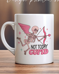 anti valentine's day mug, valentine's day mug, not today cupid mug, gift for her, gift for lover