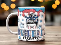 3d inflated mug baseball mom, ceramic coffee mug, funny coffee mug