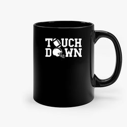 touchdown football ceramic mug, funny coffee mug, custom coffee mug