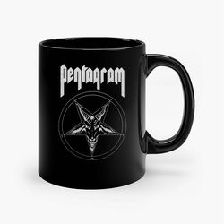 pentagram american heavy metal music band ceramic mug, funny coffee mug, gift mug