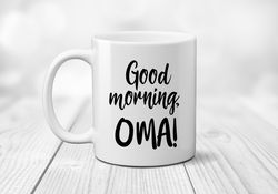 good morning oma new grandmother gift coffee lover mug pregnancy announcement we re pregnant i m ex