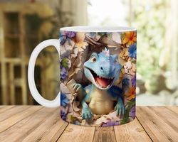 3d dinosaur mug, dinosaur mug, trex dinosaur mug