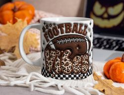 3d football vibes mug, football puff mug design, 3d football mug, 11oz mug & 15oz mug sublimation , digital dow