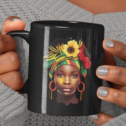 black history mug, black history, african woman, african woman art