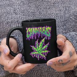 graffiti cannabis mug, 420 gifts, cannabis leaf gift, marijuana drinking mug