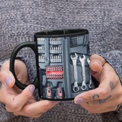 mechanic mug, car tools coffee cup, husband, boyfriend