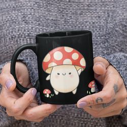 mushrooms mug, retro mushroom cup, mushroom lover mugs, cute mushrooms