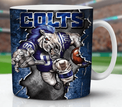 colts american football mug, football mascot mug, game day mug, super bowl fan mug
