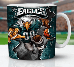 eagles american football mug, football mascot mug, game day mug, super bowl fan mug