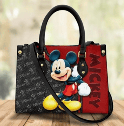 mickey leather handbag,mickey handbag,love disney,disney handbag,travel handbag,teacher handbag,handmade bag