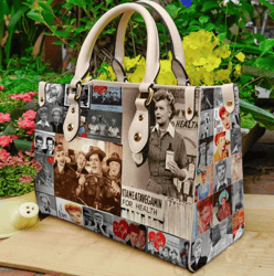 i love lucy poster cover collection leather bag, personalized handbag, women leather bag, trending handbag