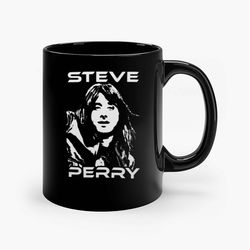 Steve Perry Of Journey The Band Black Ceramic Mug, Funny Gift Mug, Gift For Her, Gift For Him